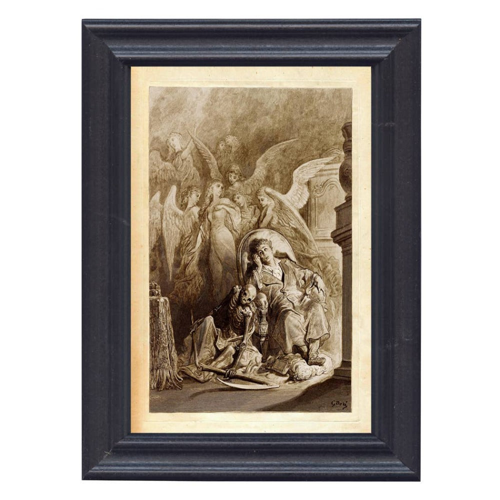 Melancholy in the Velvet Chair Framed Illustration, Edgar Allan Poe's