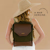 Corbin Signature Black Canvas + Leather Convertible Backpack