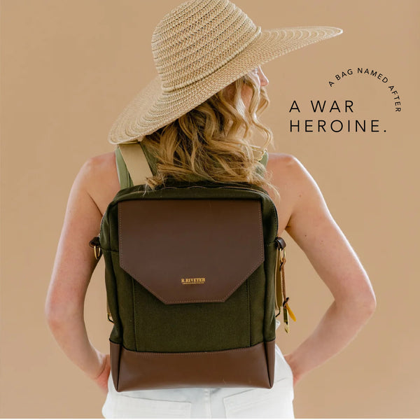 Corbin Signature Black Canvas + Leather Convertible Backpack