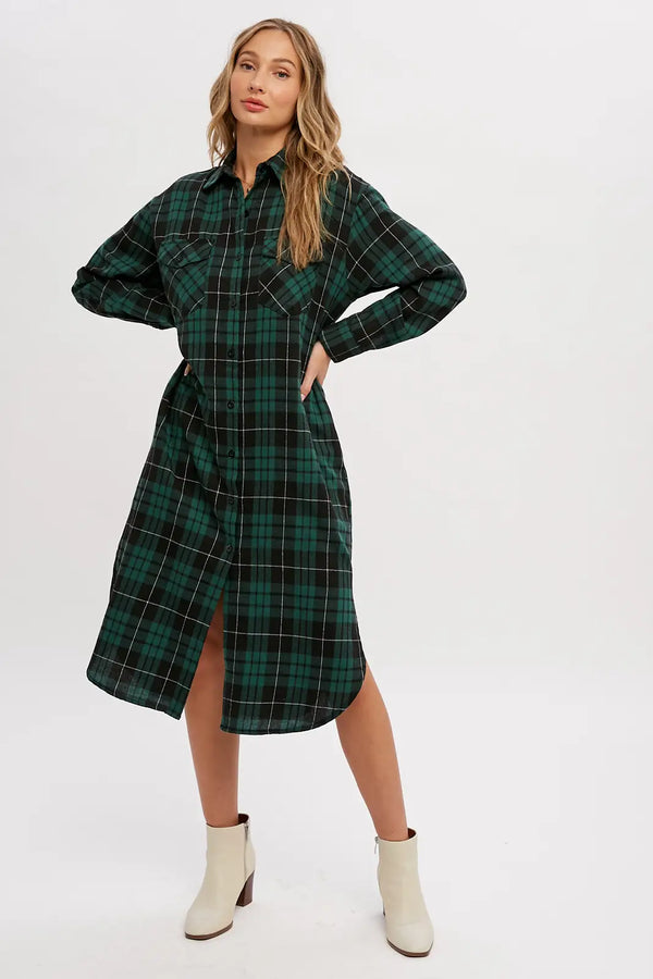 Flannel Plaid Longline Duster/Shacket