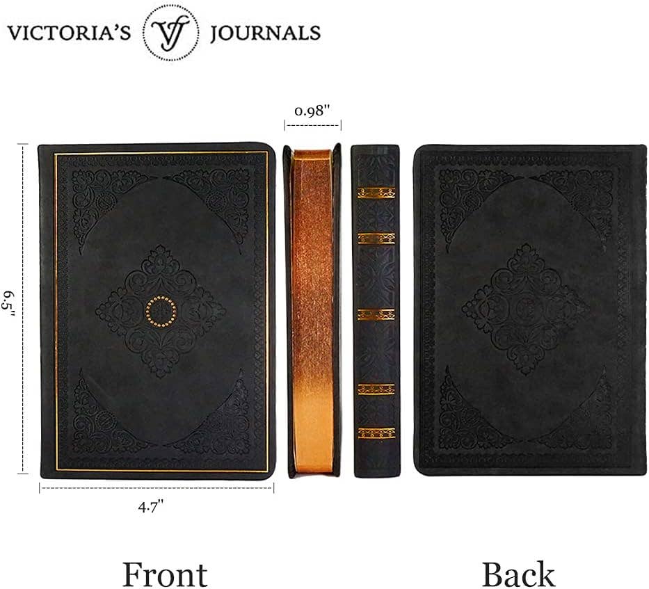 Black Vintage Classic Vegan Leather Journal