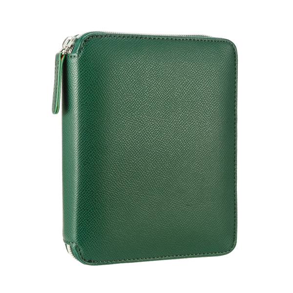 Moss Vegan Leather Zippered Portfolio Notebook | Ruled