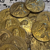 Antique/Vintage Gold Sancta Teresia A Jesu Infante Metal Pieces from Lourdes
