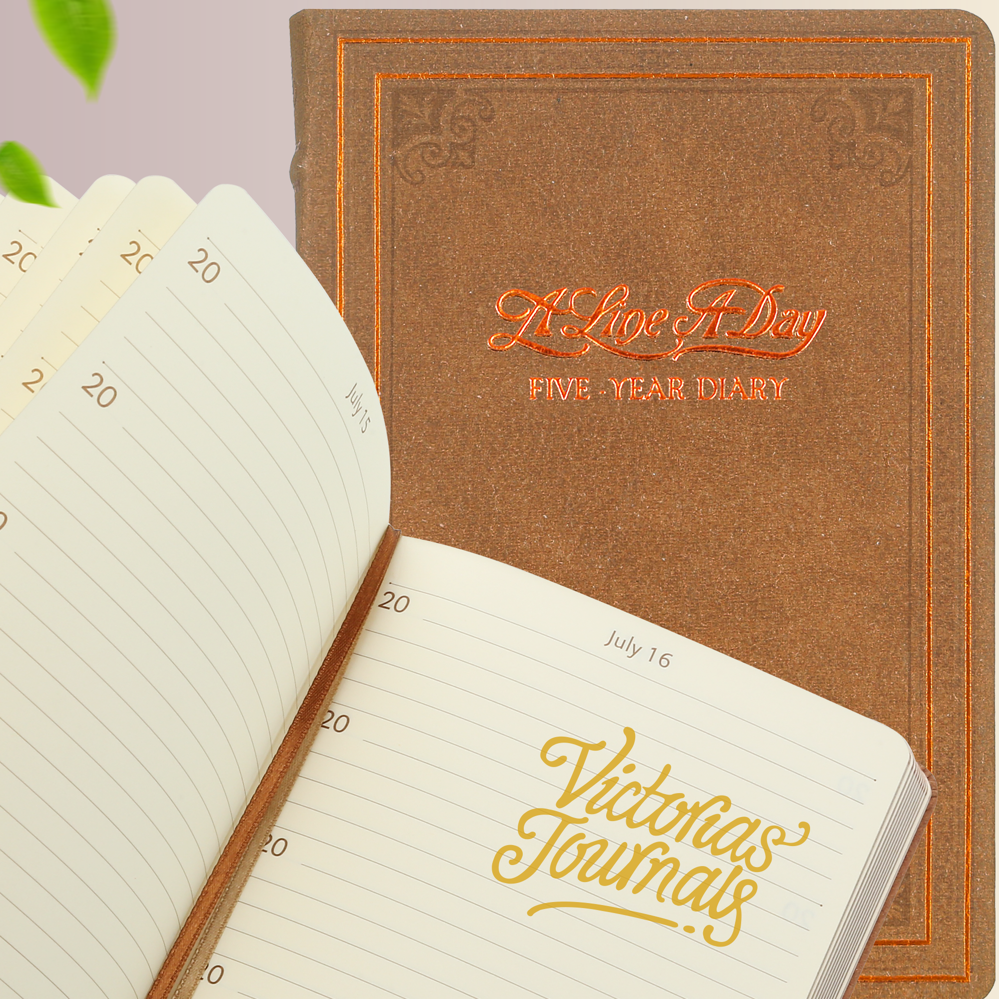 Brown 5-Year Line-a-Day A6 Leather Journal
