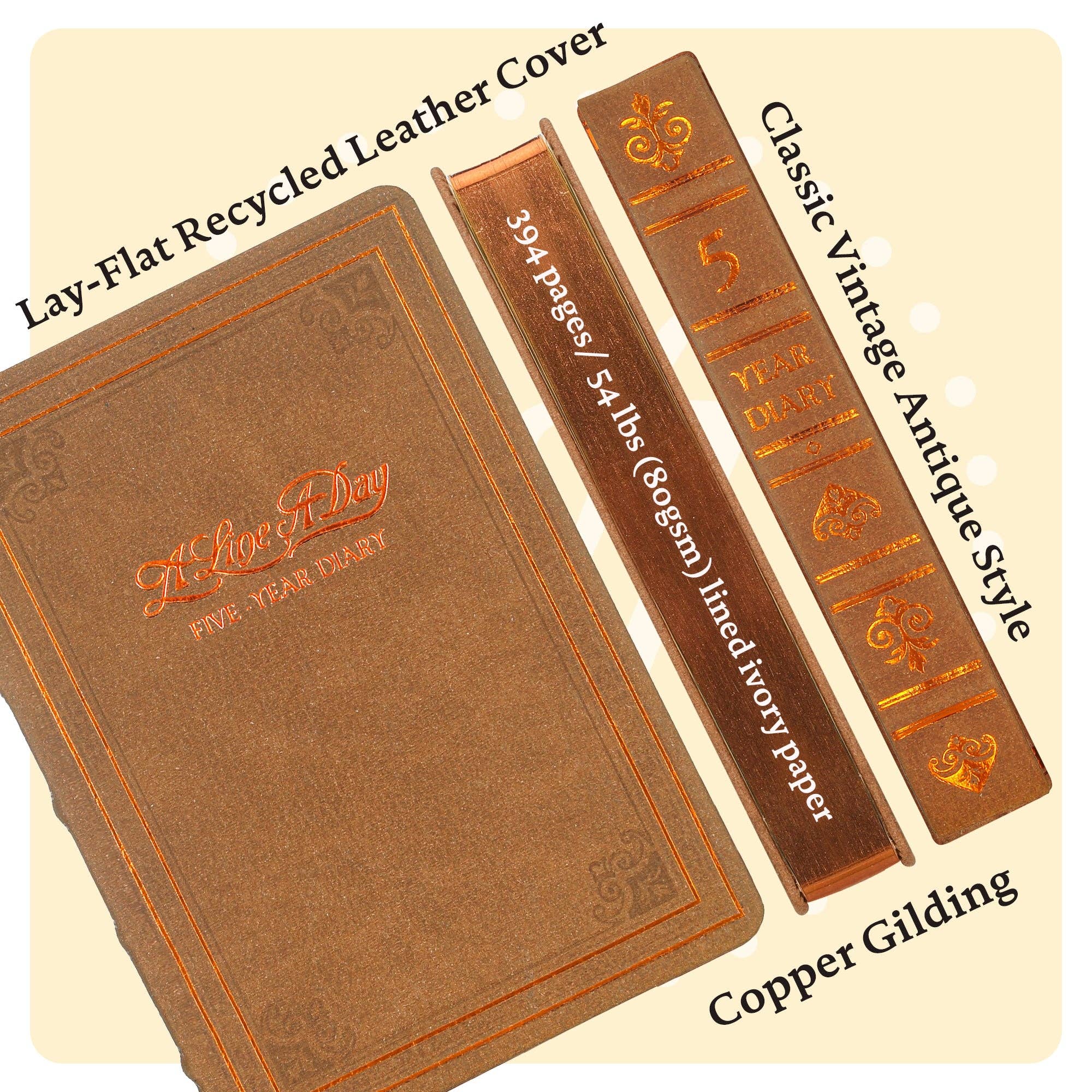 Brown 5-Year Line-a-Day A6 Leather Journal