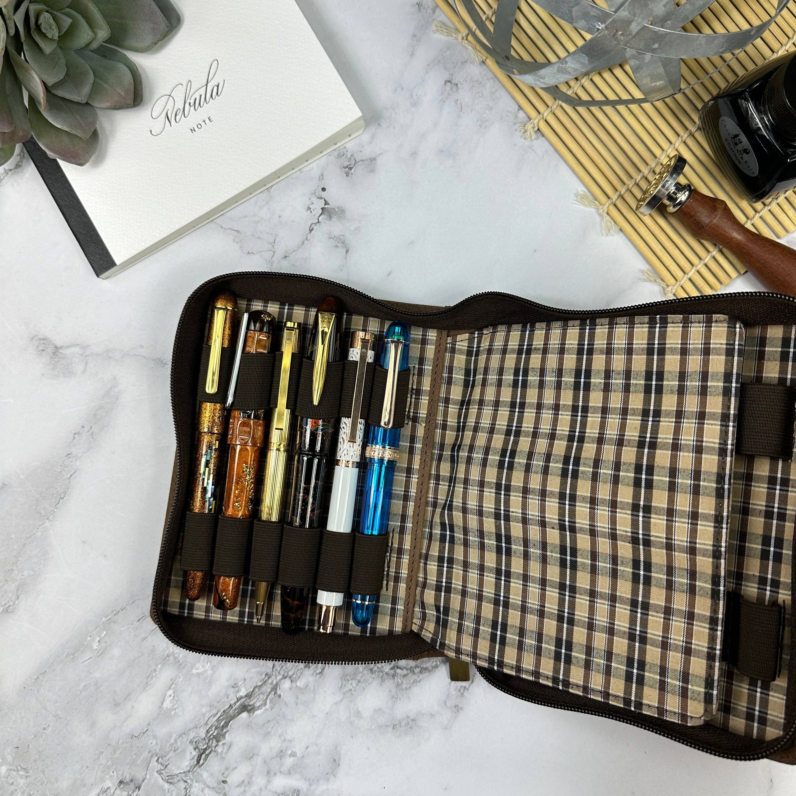 Leather Zippered 12-Pen Case