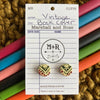 Dark Green and Wine Vintage Book Cover Post Earrings