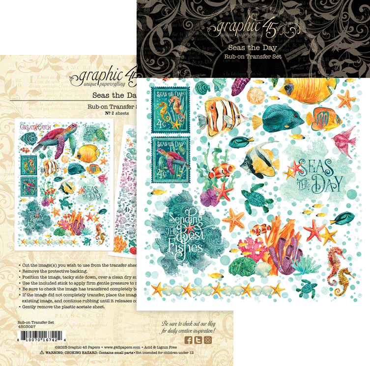 Seas the Day Rub-On Transfers {clearance}