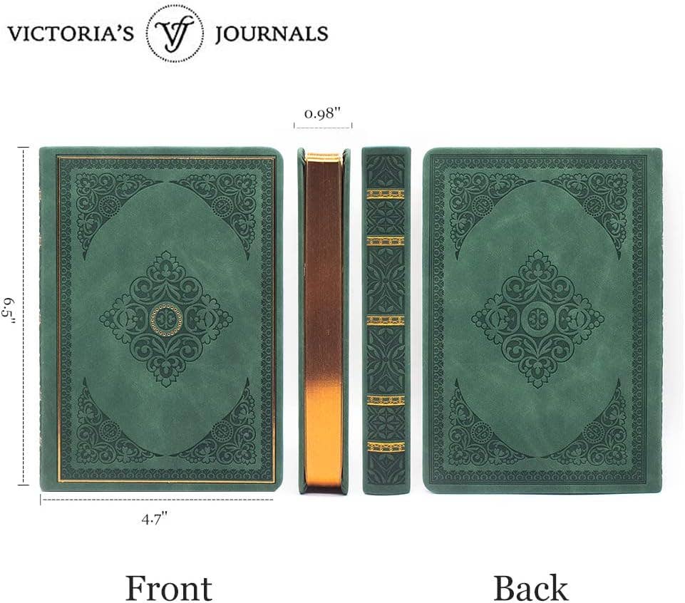 Dark Moss Renaissance Vegan Leather Journal Vegan Leather