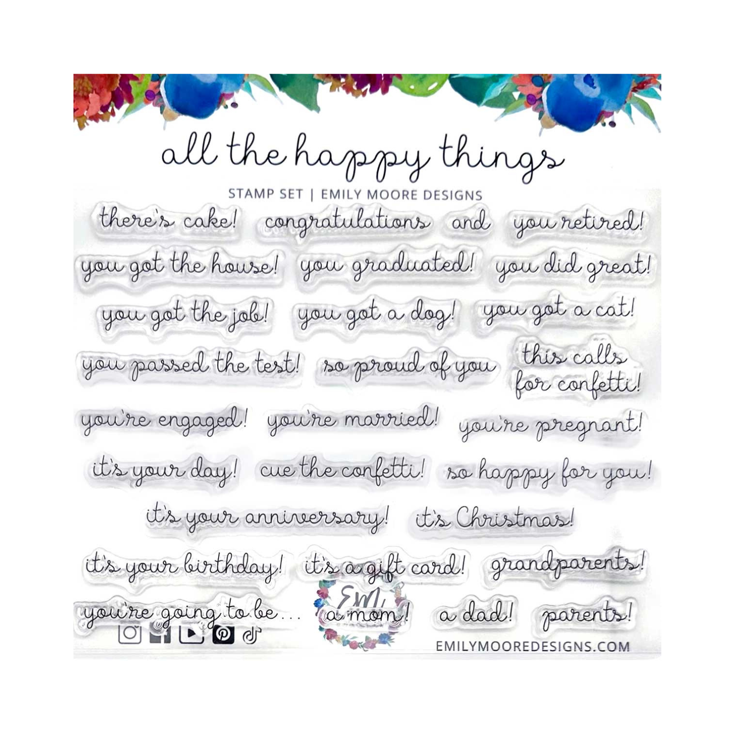 all the happy things Clear Stamp Set