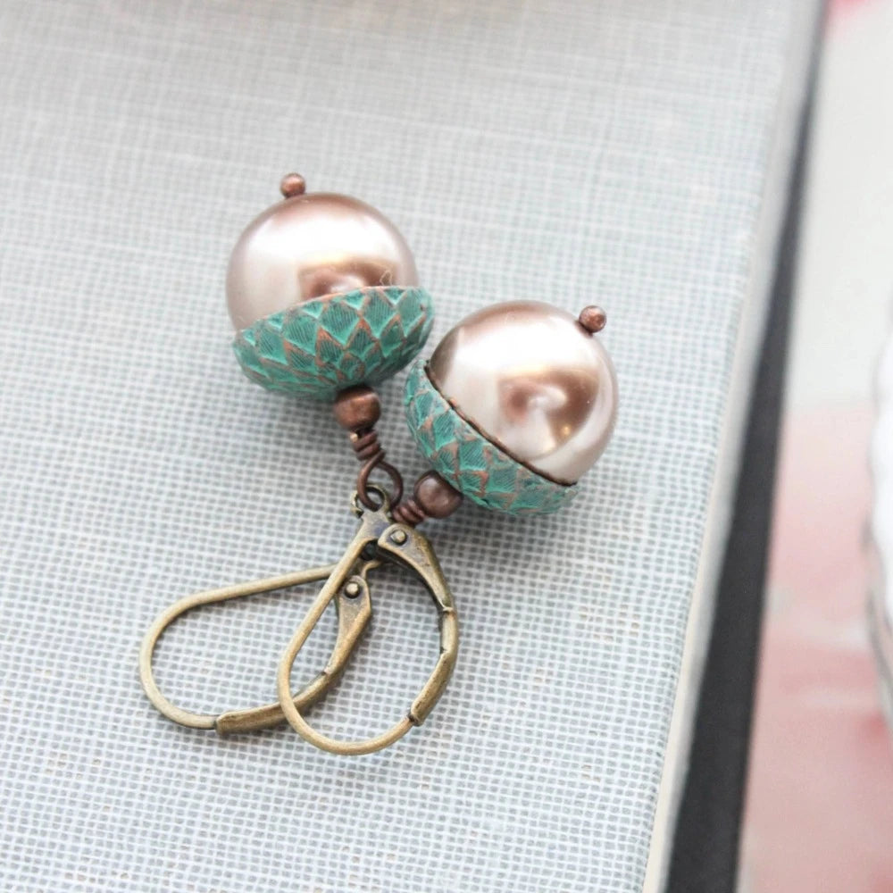 Mint Patina Acorn and Branch {multiple styles}