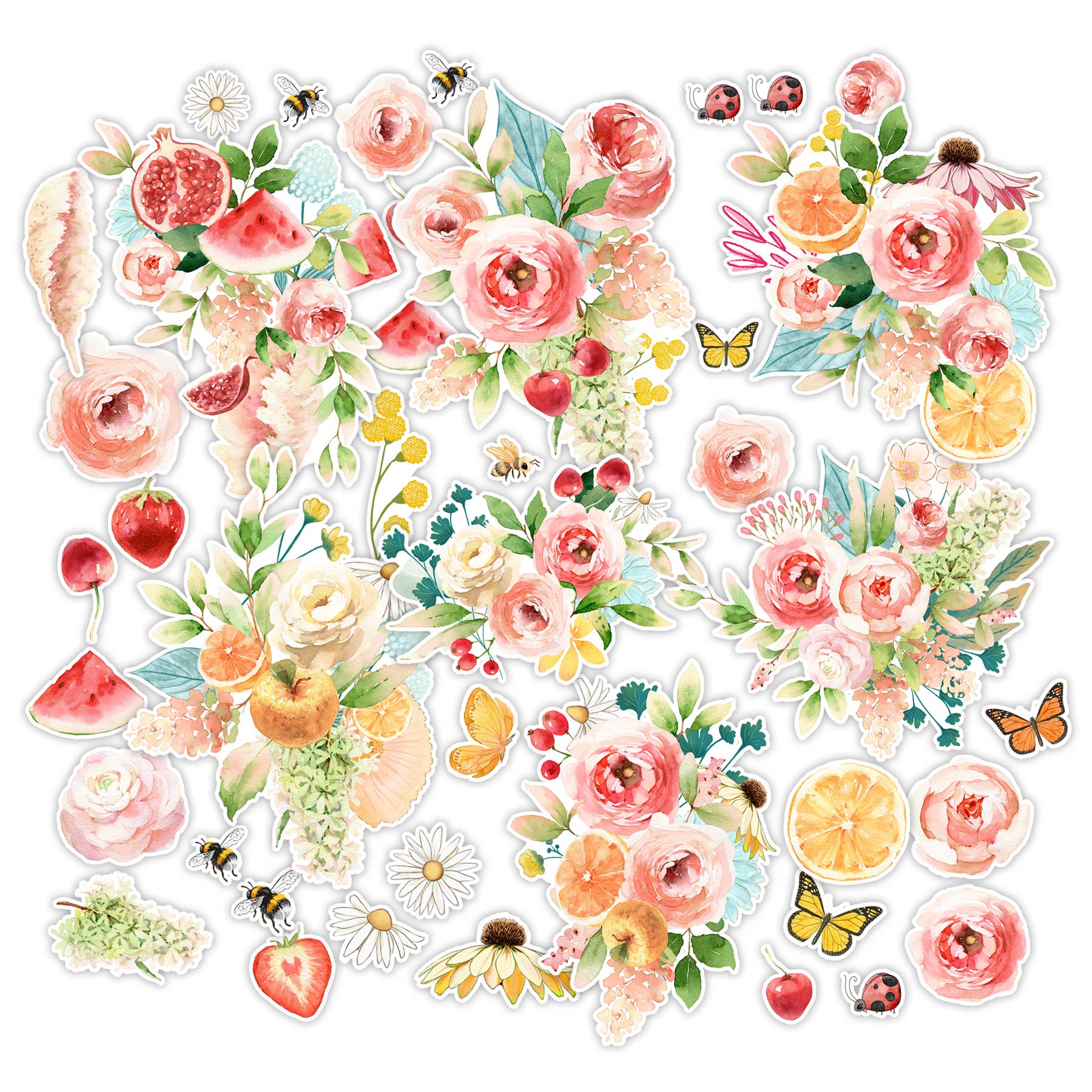 Apple Blossom Florals Die-Cut Ephemera