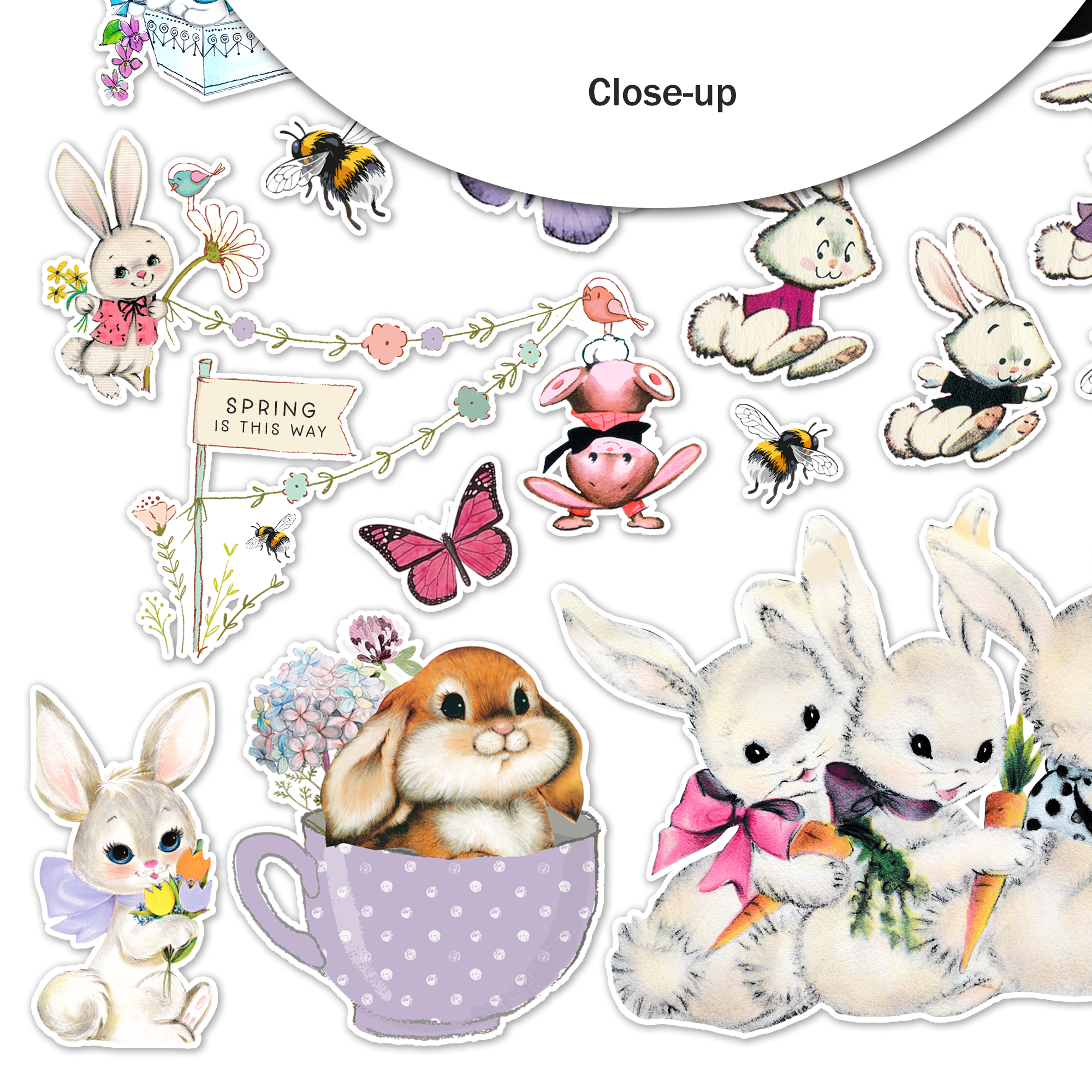 Bunny Hop Vintage Style Ephemera