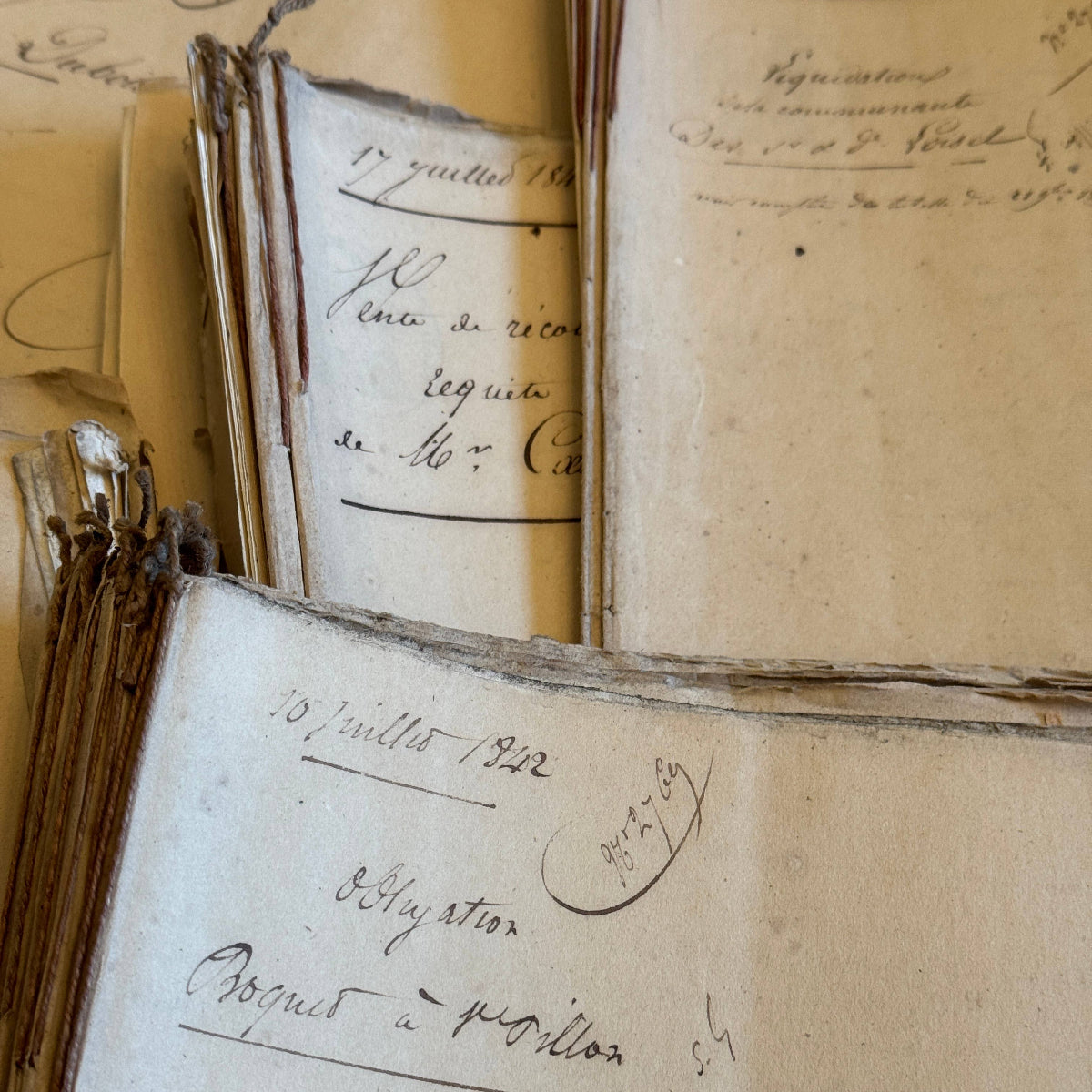 Antique 1840s French Calligraphy Pages