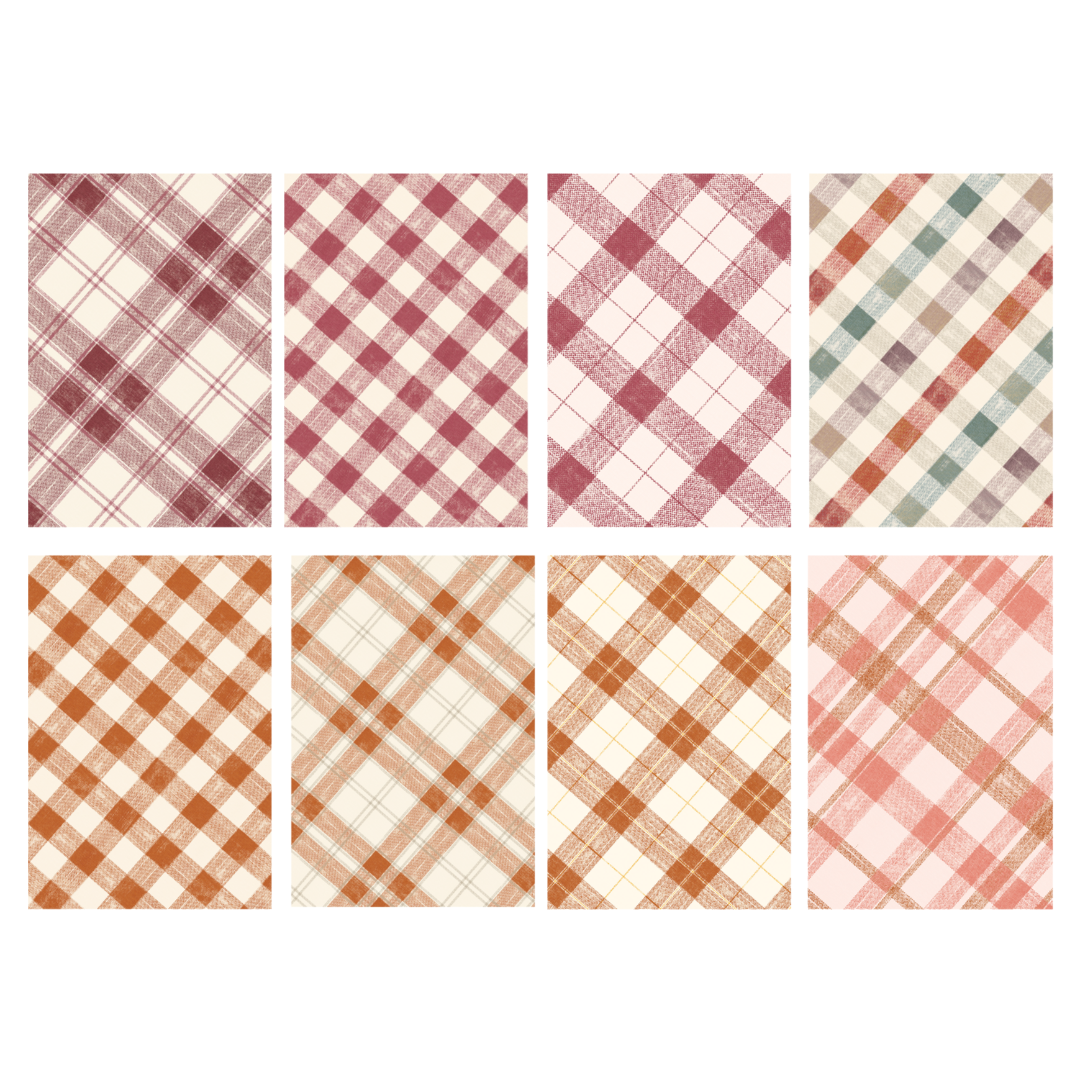 Ginger Snap Plaid 6x9 Single Sided Paper Pack {clearance}