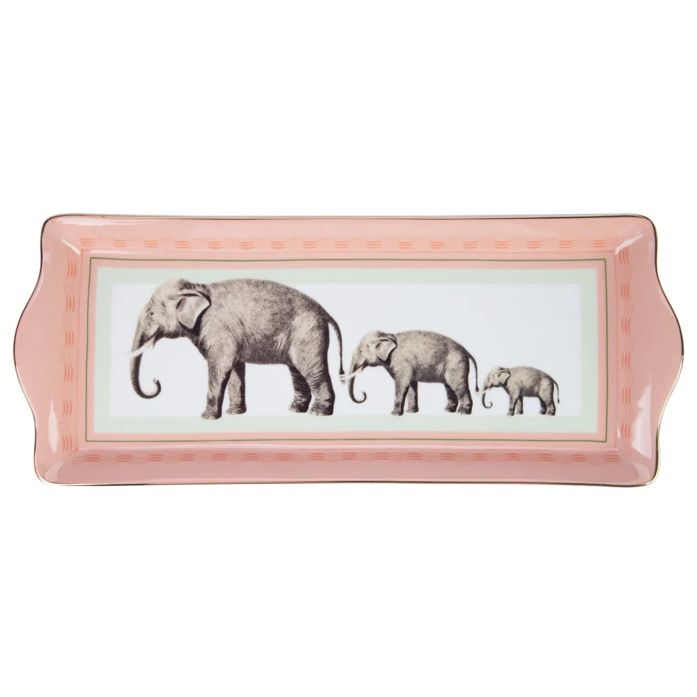 Plateau à gâteaux/bijoux de la famille des éléphants