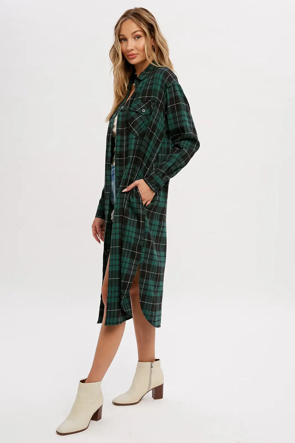 Flannel Plaid Longline Duster/Shacket