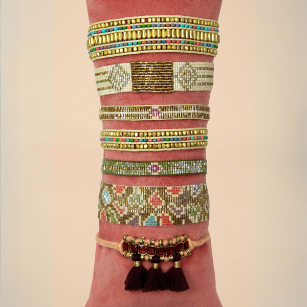 Multi Stripe Wide Beaded Bracelet {clearance}