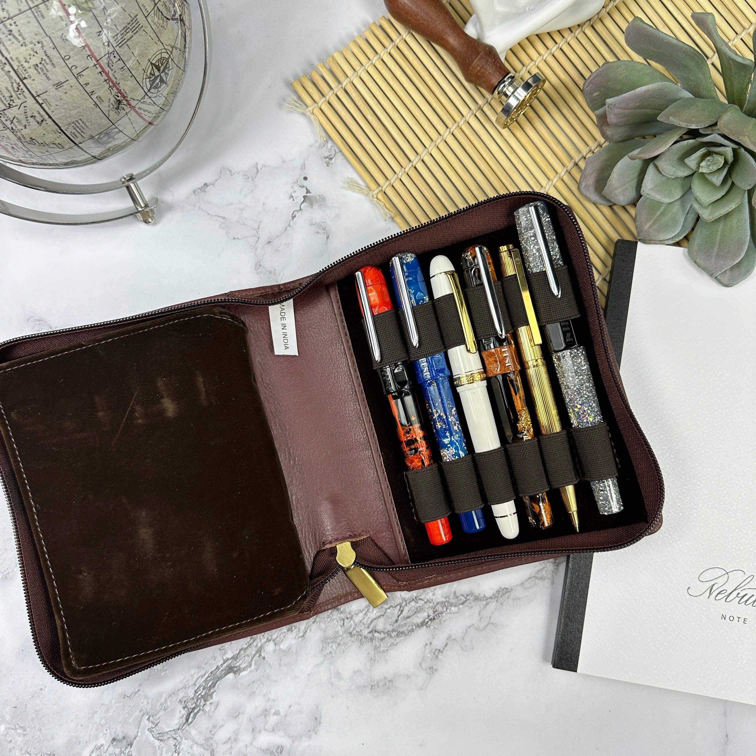 Leather Zippered 12-Pen Case