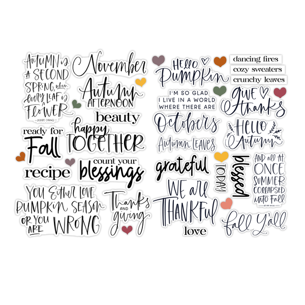 Autumn Afternoon Word Title Ephemera | Ginger Snap {clearance}