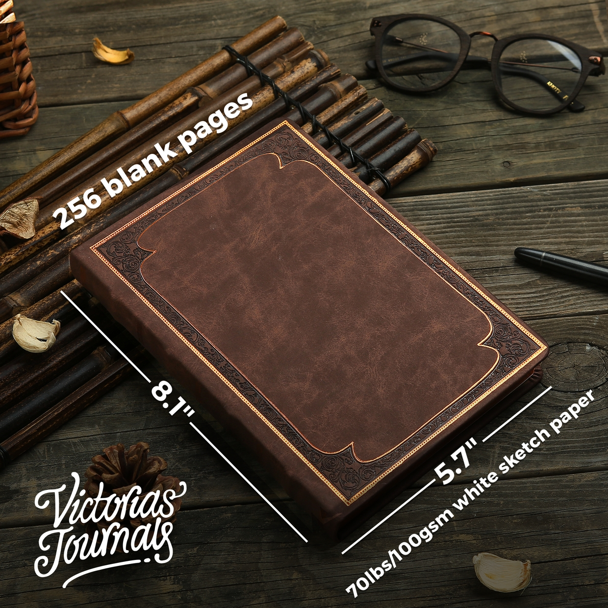 Matte Brown Classic Style Ruled Journal