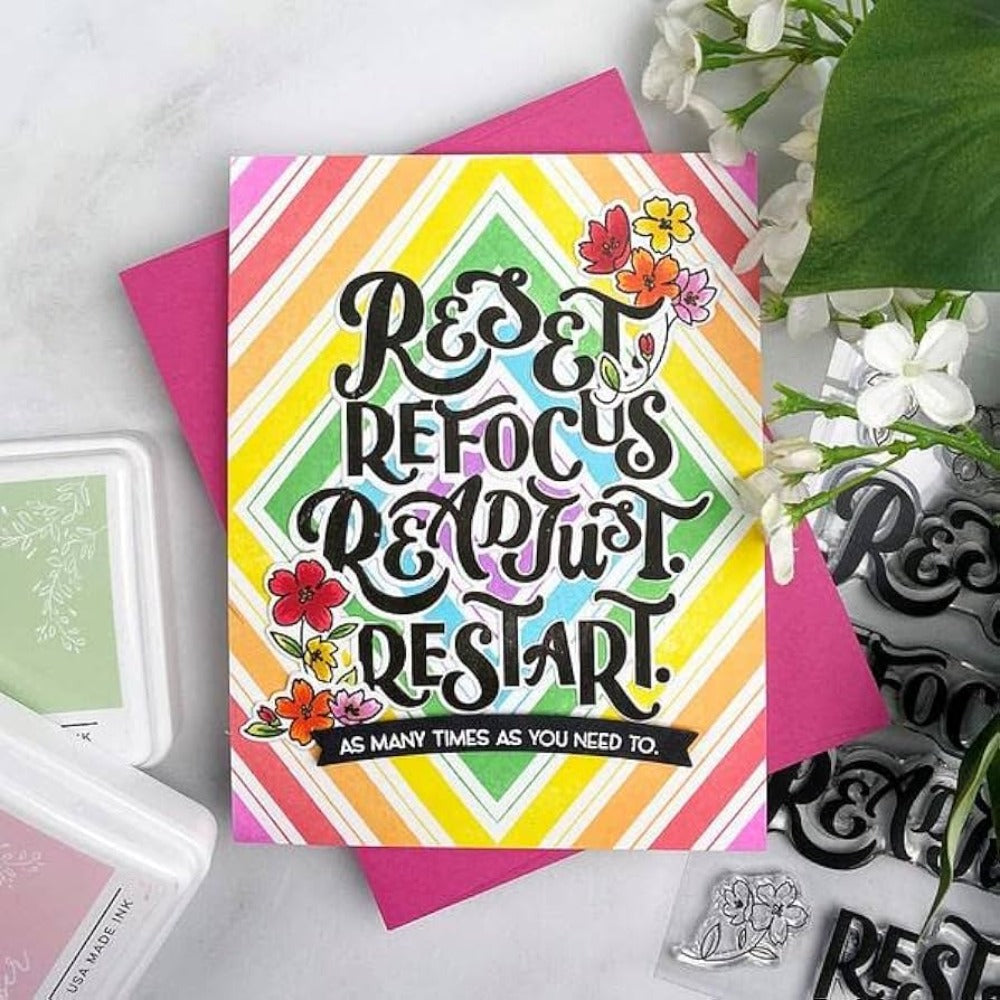 Reset 4x6 Clear Die + Stamp Set