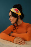 Embroidered Wild Woodland Headband | Mustard