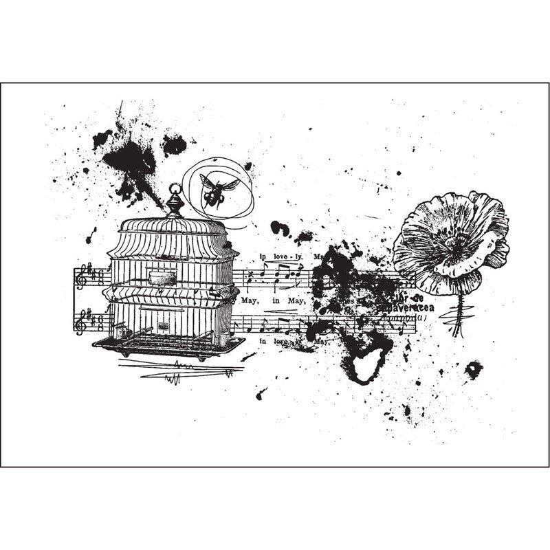 Treasured Memories 8 Mixed Media Cling Stamp