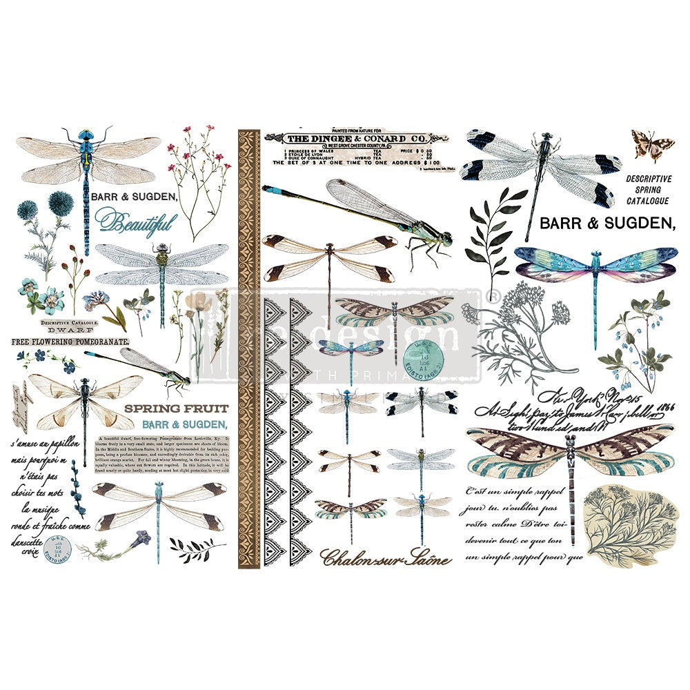 Spring Dragonfly 6x12 Décor Transfers {6