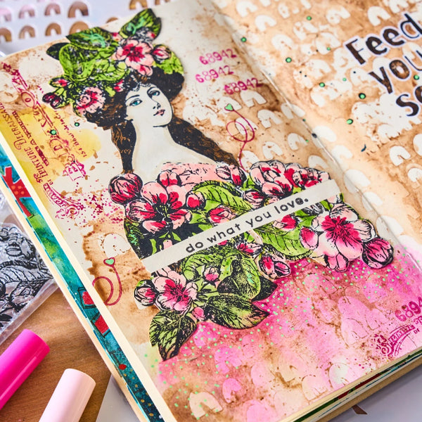 Feed Your Soul A6 Stamp + A5 Stencil Set | Cat Kerr