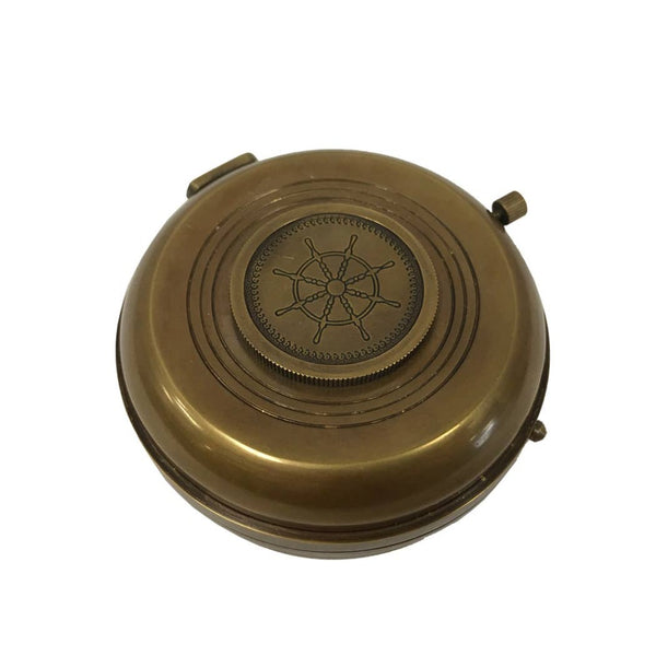 Compass and Clock with Hinged Lid