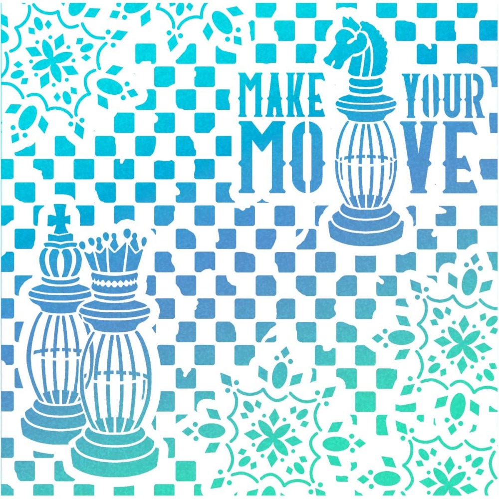 Make Your Move 8x8 Stencil
