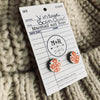 Blue with Red Flower Vintage Book Cover Post Earrings