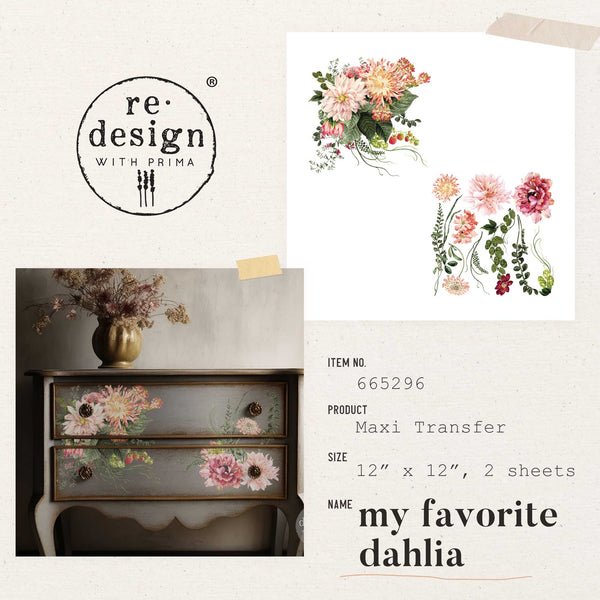 My Favorite Dahlia Limited Edition 12x12 Maxi Transfers {Re-Design}