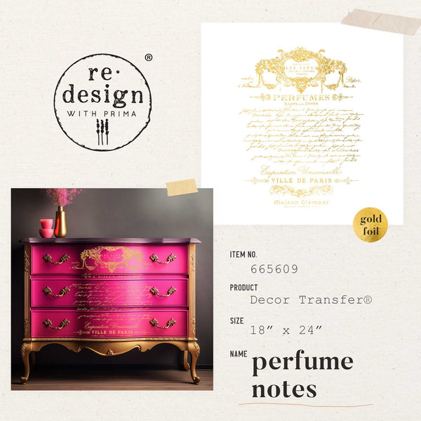 Perfume Notes {Gold Foil} Kacha® Décor Transfers {Re-Design}