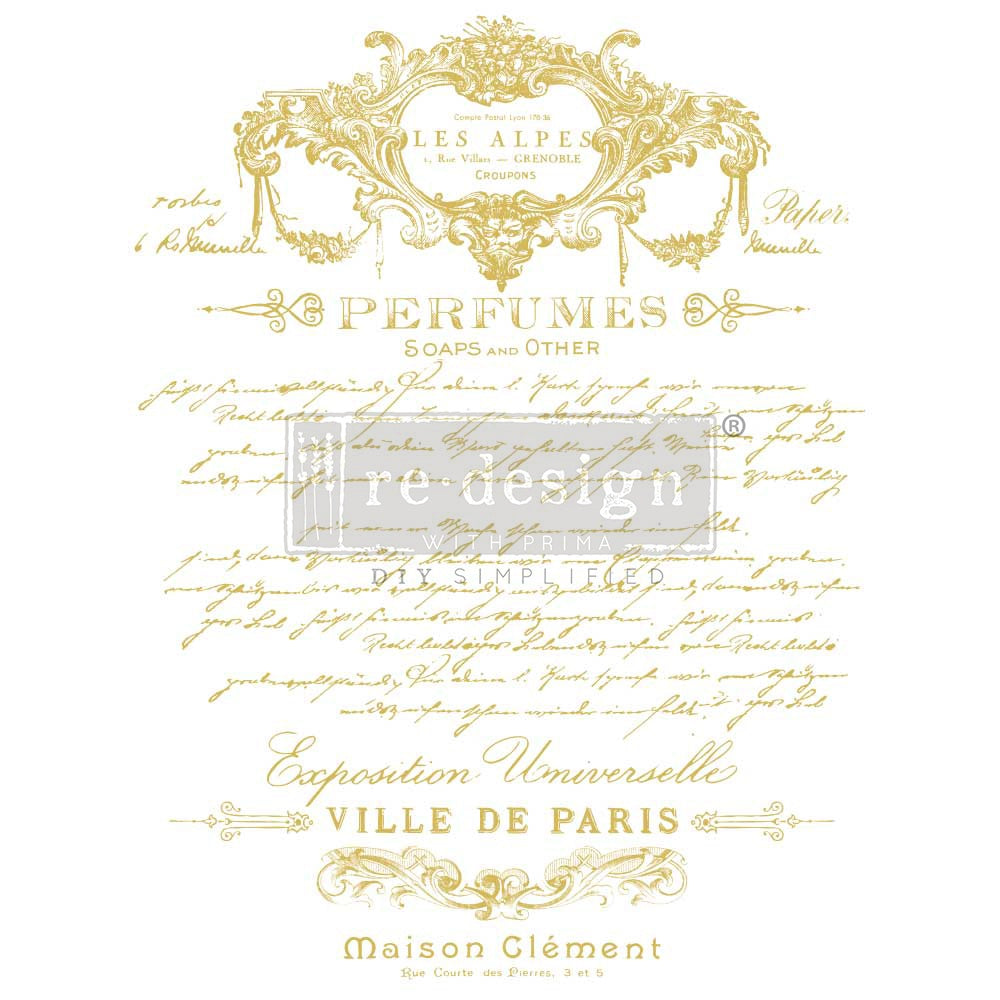 Perfume Notes {Gold Foil} Kacha® Décor Transfers {Re-Design}
