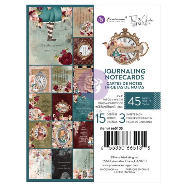 Lost in Wonderland 3x4 Journaling Cards