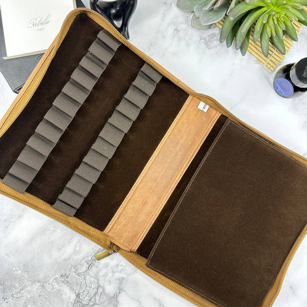 Bomber Brown 24-Slot Zippered Pen Case