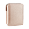 Rose Gold Vegan Leather Zippered Portfolio Notebook | Ruled
