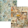 Collage of vintage newspaper clippings with a mix of colors and text.