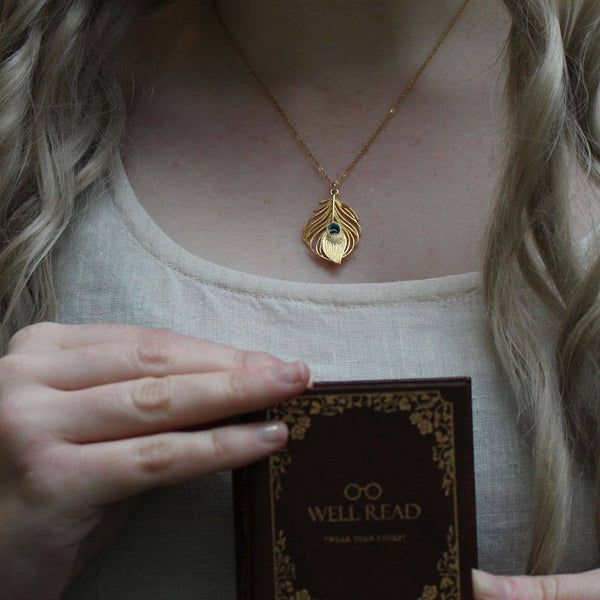 Pride and Prejudice Feather Pendant Necklace