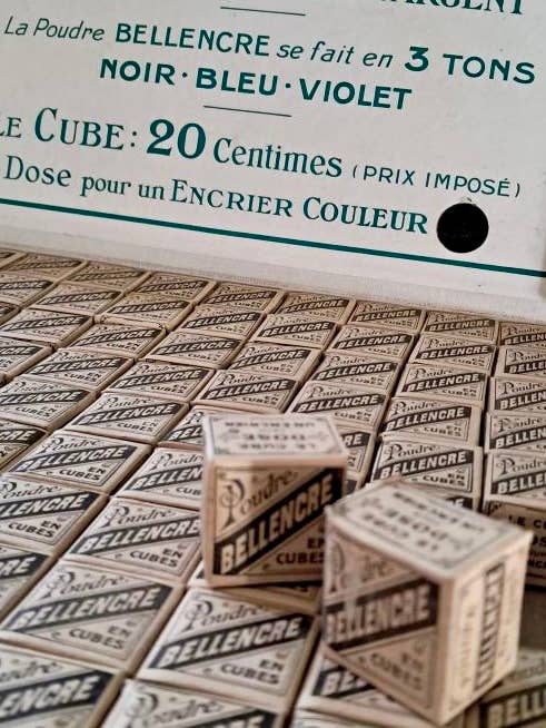 Antique French Bellencre Dry Ink Cubes