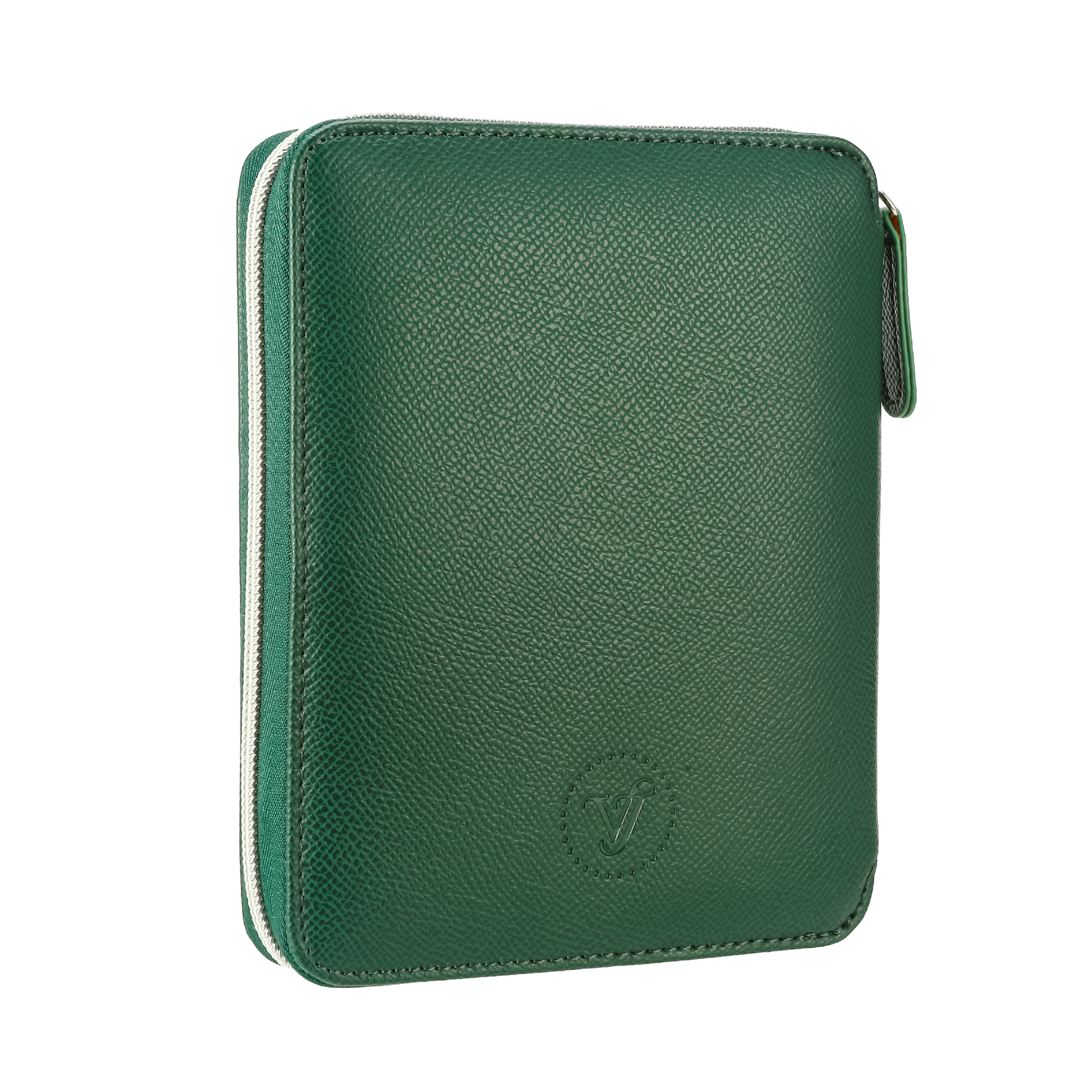 Moss Vegan Leather Zippered Portfolio Notebook | Ruled