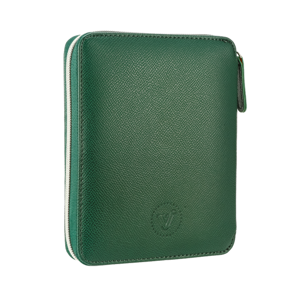 Moss Vegan Leather Zippered Portfolio Notebook | Ruled