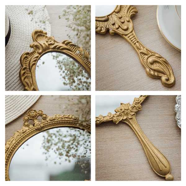 Penelope Wall Mount Handheld Mirror