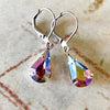 Light Amethyst AB Vintage Glass Rhinestone Earrings