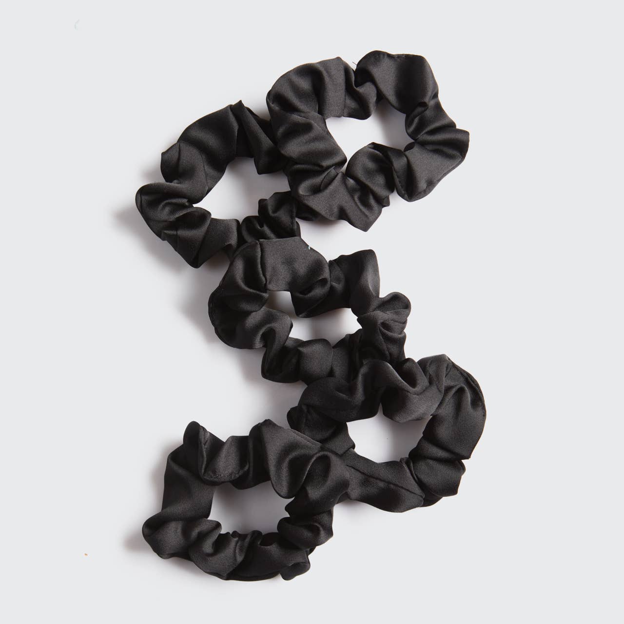Black Satin Sleep Scrunchies 5pc Set {clearance}
