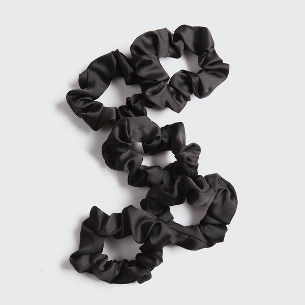 Black Satin Sleep Scrunchies 5pc Set {clearance}