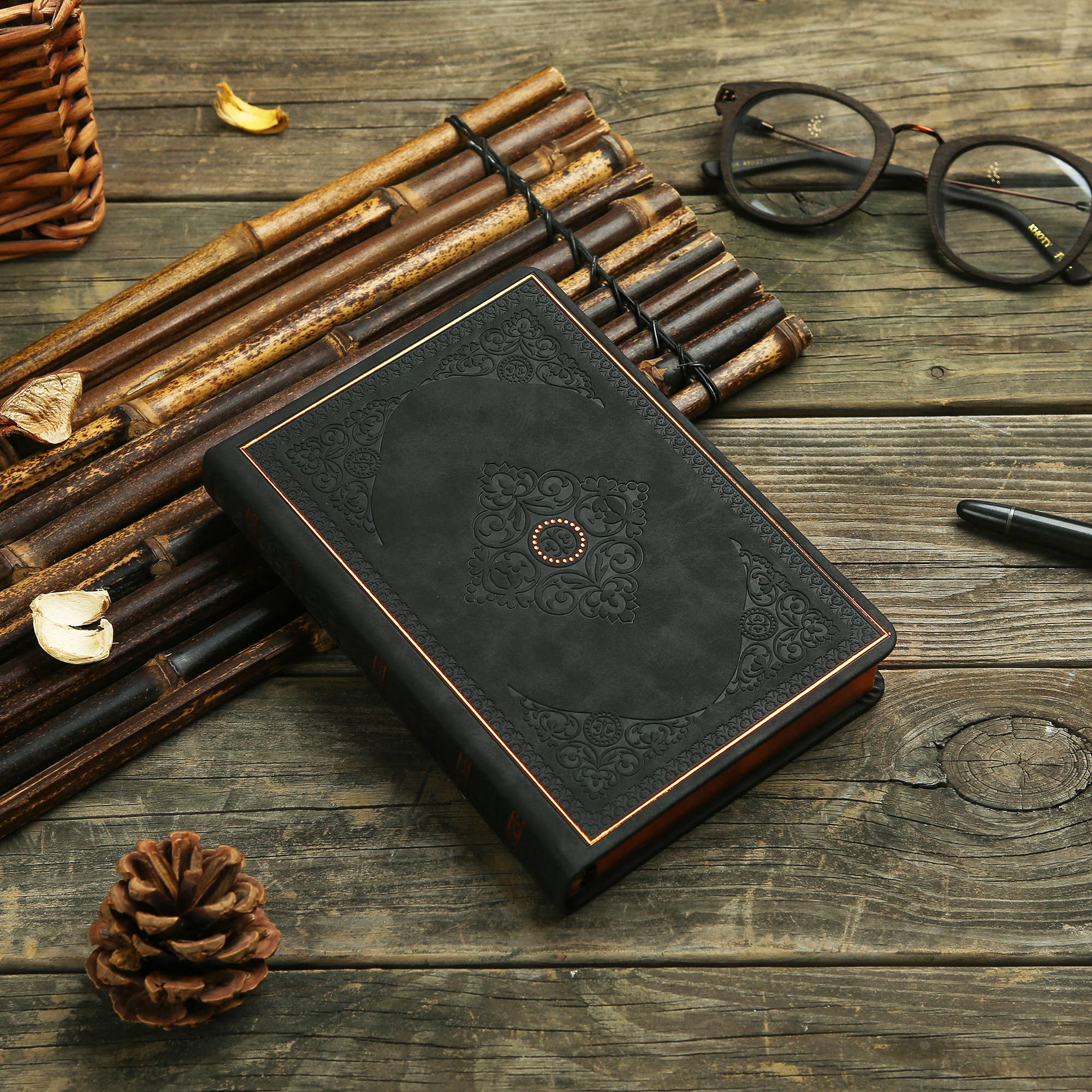 Black Vintage Classic Vegan Leather Journal