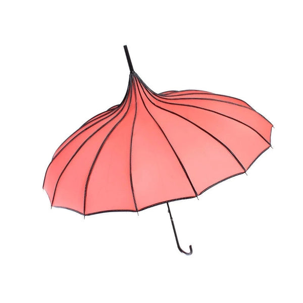 Coral Ribbed Pagoda Umbrella